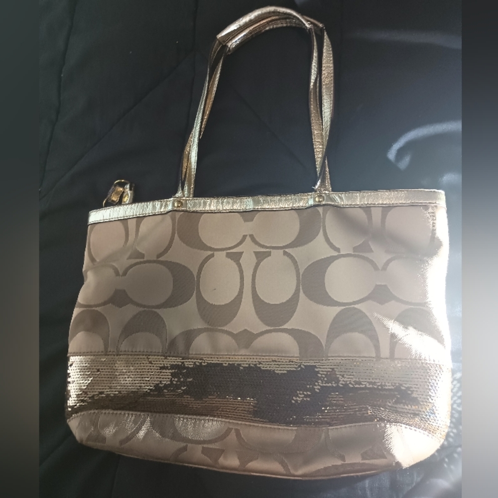 Coach Bag with Gold sequine
